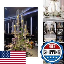 VINCIGANT 4PCS Clear Candelabra Candle Holder 38.5