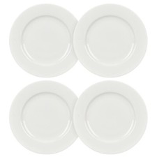 4 pc White Dessert Plate Set Bone China Side Plate Porcelain Bread Plate Set picture