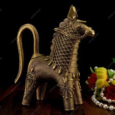 Handcrafted Artwork Dhokra Brass Bankura Horse For Home Décor Pack of 1 Pcs picture