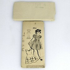 Girls Dress Sewing Pattern 2931 Sz 8 Vtg 40s 50s Mail Order Rockabilly Ephemera picture