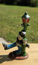 Vintage Antique Drunk on Lamp Post Figural Cast Iron Bottle Opener Novelty Hobo picture