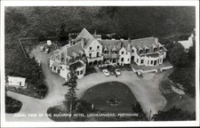 RPPC Lochearnhead Perthshire Scotland UK Auchraw Hotel aerial real photo PC picture