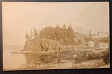 RPPC Owls Head Maine Head Light Lighthouse Real OOAK Photo Postcard 1912 picture