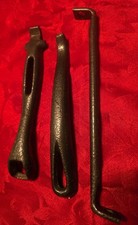 Vintage Cast Iron Stove Tool Lot Lid Lifter, Grate Shaker, Fire Poker Antique X3 picture