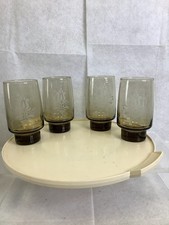 Vintage Pfaltzgraff Village Pattern Tumblers - Set of 4 - 14 Oz - Smokey Brown  picture