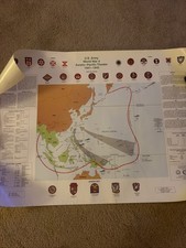 LARGE WW II PACIFIC THEATER POSTER 1941-45 - US ARMY INST. OF LAND WARFARE- RARE picture