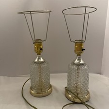 TABLE  LAMPS Clear Crystal +Brass Quantity 2. Both work.  picture