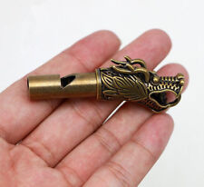 Collection archaize brass dragon head whistle key ring picture