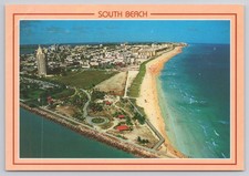 Vintage South Beach Miami FL Postcard South Point Aerial View Coastline Ocean picture