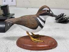 Hand Carved and Painted Wooden Sculpture Killdeer Shore Bird by B. Burton  picture
