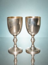 Raimond Italy 1960s Set Of 2 Goblets Silverplate, 2.5x5.5