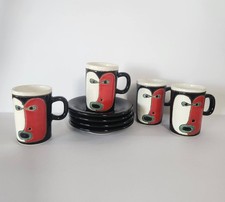 EDUARDO VEGA, Modernist Face Pottery Coffee Set picture