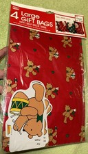 Vtg 1989 4 Large Gift Bags - Bears USA MADE NOS picture