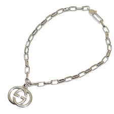 Gucci Interlocking G Silver Anklet Bracelet 21cm SV925, Polished Jewelry picture