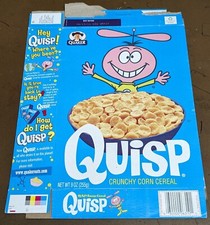 Vintage Empty Quaker Quisp Cereal Box 2011, Adventures Of Quisp Comic On Back picture