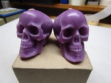 2 PCS. Purple skull candles help in clairvoyance divination witch skeleton goth picture