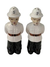 Vintage Jamaica Policeman Salt and Pepper Shakers Ceramic Souvenir Set 4.75” picture