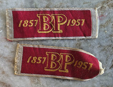 2 Vintage 1857 1957 BSA Baden Powell Boy Scout Uniform Strip Patch BP Centennial picture