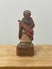 Vtg Anri Wood Carved Figurine Mrs. Gamp From Charles Dickens Martin Chuzzlewit picture