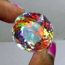 82 CT+ AAA Rainbow Color Round Cut Natural Mystic Topaz Certified Gemstone picture