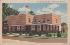 Vaughn Clinic Hospital Morganfield KY Linen Postcard c1940s picture