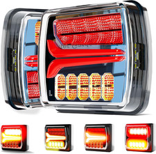 2PCS Rechargeable Magnetic Wireless LED Trailer Rear Lights Kit, LED Turn Brake picture