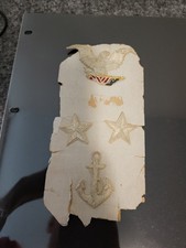 VINTAGE WWII US NAVY OFFICER INSIGNIA SET SPREAD EAGLE STARS ANCHOR w/ORIG CARD picture