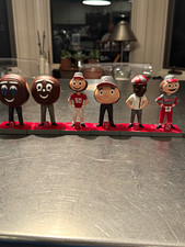 RARE COMPLETE SET OF OHIO STATE 2015 BRUTUS BUCKEYE BOBBLEHEADS —EXCELLENT SHAPE picture