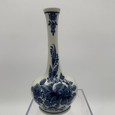 Delft Blue Hand Painted  In Holland Porcelain Vase 5 3/4 Inches picture