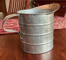 VTG Aluminum/Tin? 1 Quart Pitcher Rustic Farmhouse Decor 5” Tall picture