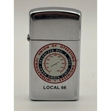 1988 Zippo Slim Operating Engineers Local 66 Windproof Lighter Appears Unfired picture