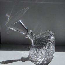 Astral Full Lead Crystal Perfume Decanter Hand Blown & Cut, Side Balanced Bottle picture