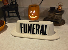 Vintage Mortuary Funeral Hearse Magnetic Marker Automobile Sign - Long Beach CA picture