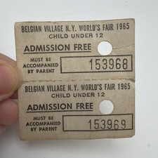 1965 New York World’s Fair Child Admission Pass Tickets Set of 2 picture