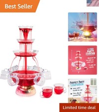 3-Tier Lighted Party Fountain, Holds 1.5 Gallons, LED Lighted Base, Includes ... picture
