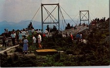 Mile High Swinging Bridge Grandfather Mountain North Carolina Chrome Postcard picture