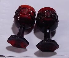 4 Avon 1876 Cape Cod Ruby Red Wine Goblets   4 1/2