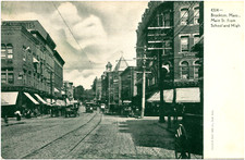 Main Street from School & High Brockton Massachusetts MA 1900s Postcard UDB picture
