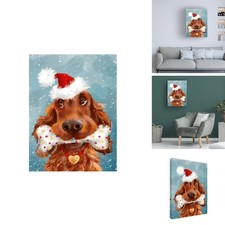 Trademark Fine Art Canvas Wall Art MAKIKO Christmas Irish Setter picture