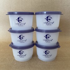 Tupperware Snack Cups Set of 6 Purple Seals 4 oz. Containers with Take 5 Logo picture