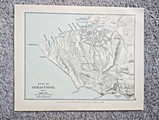 Siege of Sebastopol 1854 - Antique 1928 Map picture