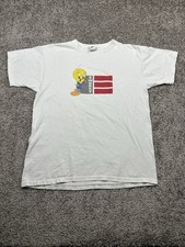 Vintage Looney Tunes Shirt Medium White Graphic Tee 1998 Tweety Bird picture