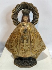 Vintage Mexican Folk Art Carved Wood Santo Figure Our Lady of Zapopan picture