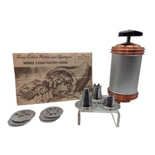 Collector Grade 1950s Mirro Cookie Press Set Original Box Complete 18pc MCM picture