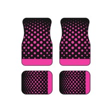 Pink Polka Dot Car Mats (4 PC), Universal Fit Car Decor, Gift For Her picture