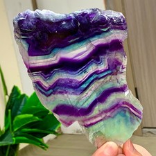 356G Natural colored fluorite quartz crystal slab spiritual energy repair picture