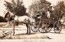 Ft. Scott Ice Horse Drawn Wagon Fort Scott Kansas 1908 RPPC Photo Postcard COPY picture