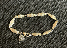 VINTAGE Chi Omega sorority sterling (?) owl link crest bracelet Balfour - OLD picture