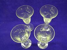 Crystal Etched Cordial Glasses Excellent Condition Vintage  Set of 4 S2090 picture