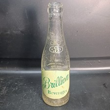 Vintage 1953 Brillion Beverages ACL Glass Soda Bottle Brillion Wisconsin picture